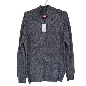 ALESBURY Charcoal Paxton Quarter Zip Sweater Size XL
